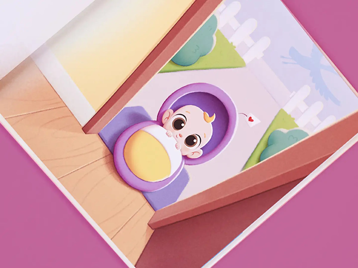 Un neonato e arrivato nella vita della vostra bambina, como nella storia di questo libro personalizzato.