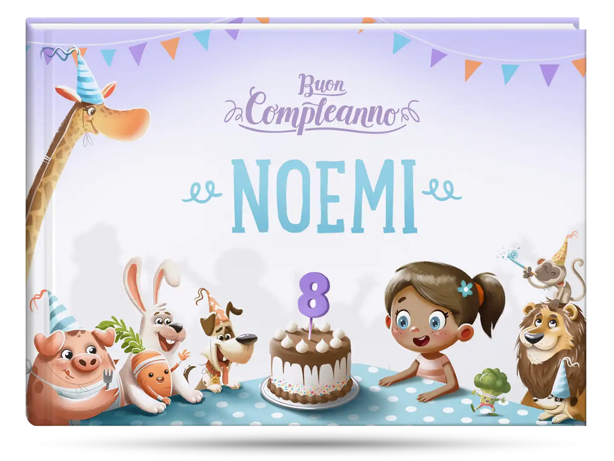 Un regalo di compleanno riflessivo è anche questo libro di compleanno personalizzato per un bambino di 8 anni.