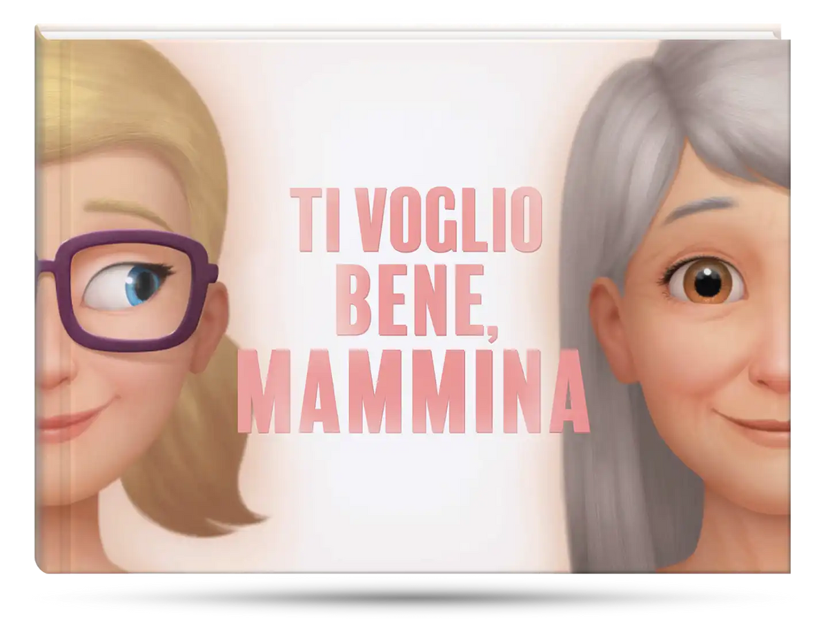 Te voglio bene mama e il miglior libro e regalo personalizzato per la festa de Mamma.