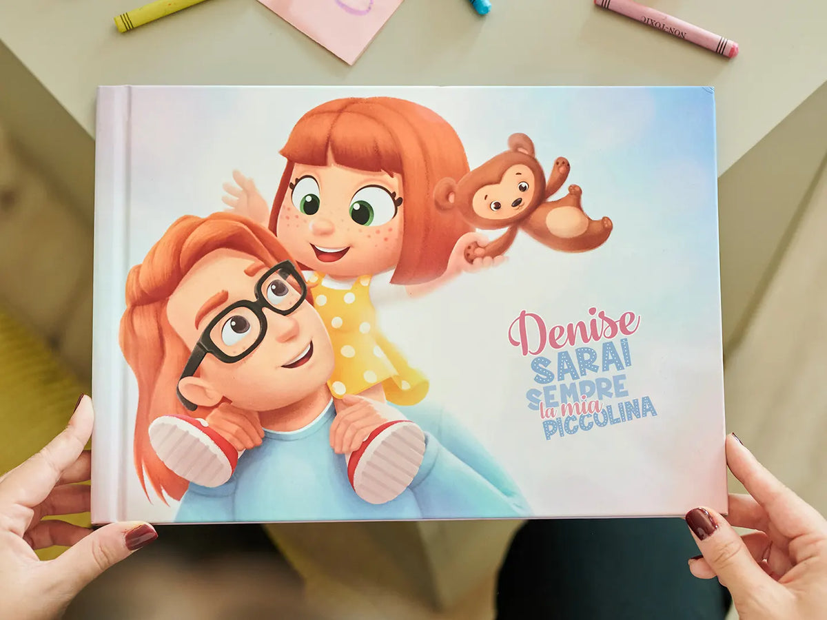 La copertina del libro personalizzato più venduto di Urrà Eroi per papà e le loro figlie.