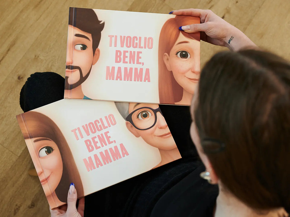 Una figlia o un figlio possono regalare questo libro personalizzato per la festa della loro madre.