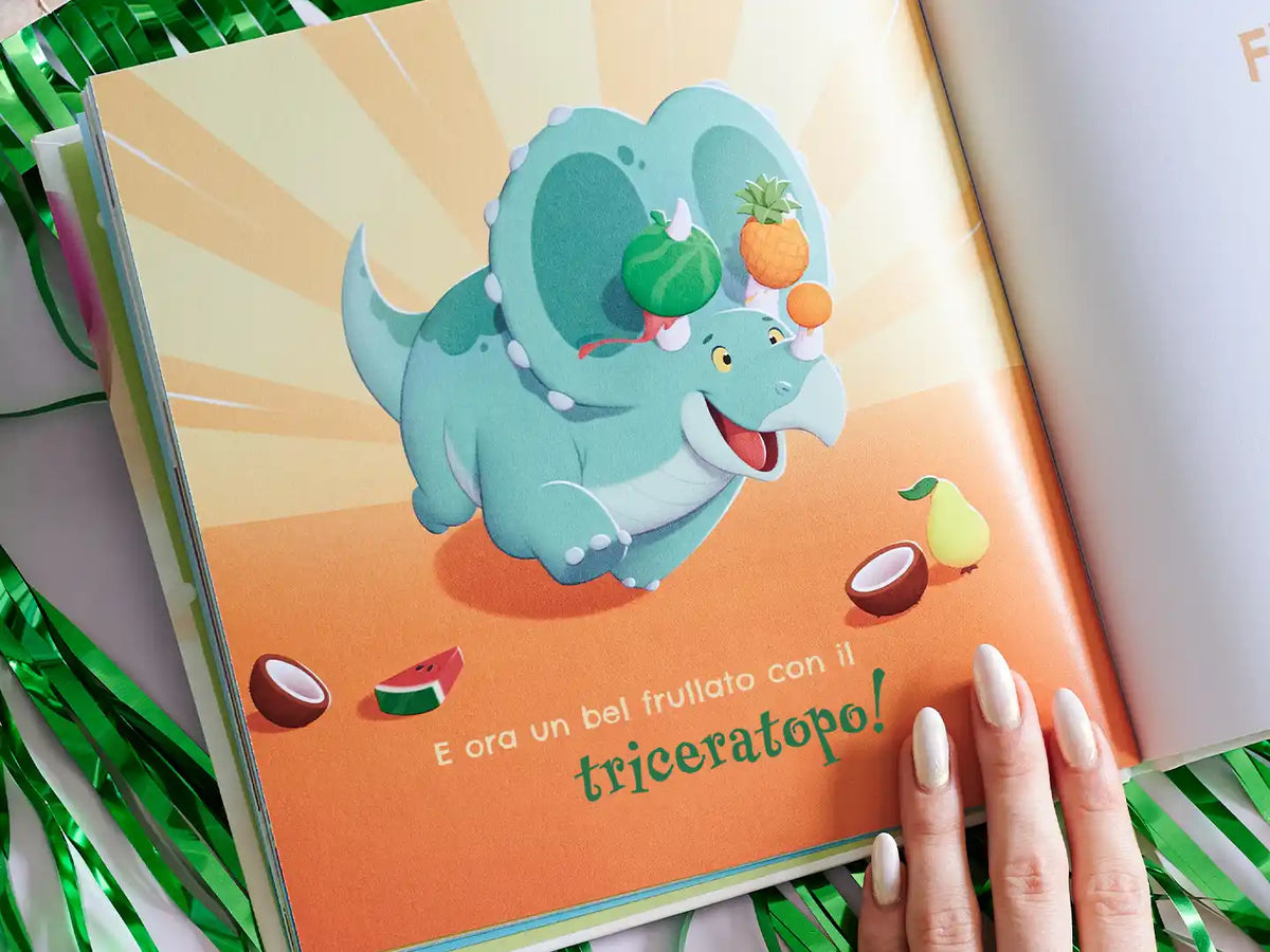 Il vostro piccolo paleontologo puo trovare tutti i dinausori que conosce.