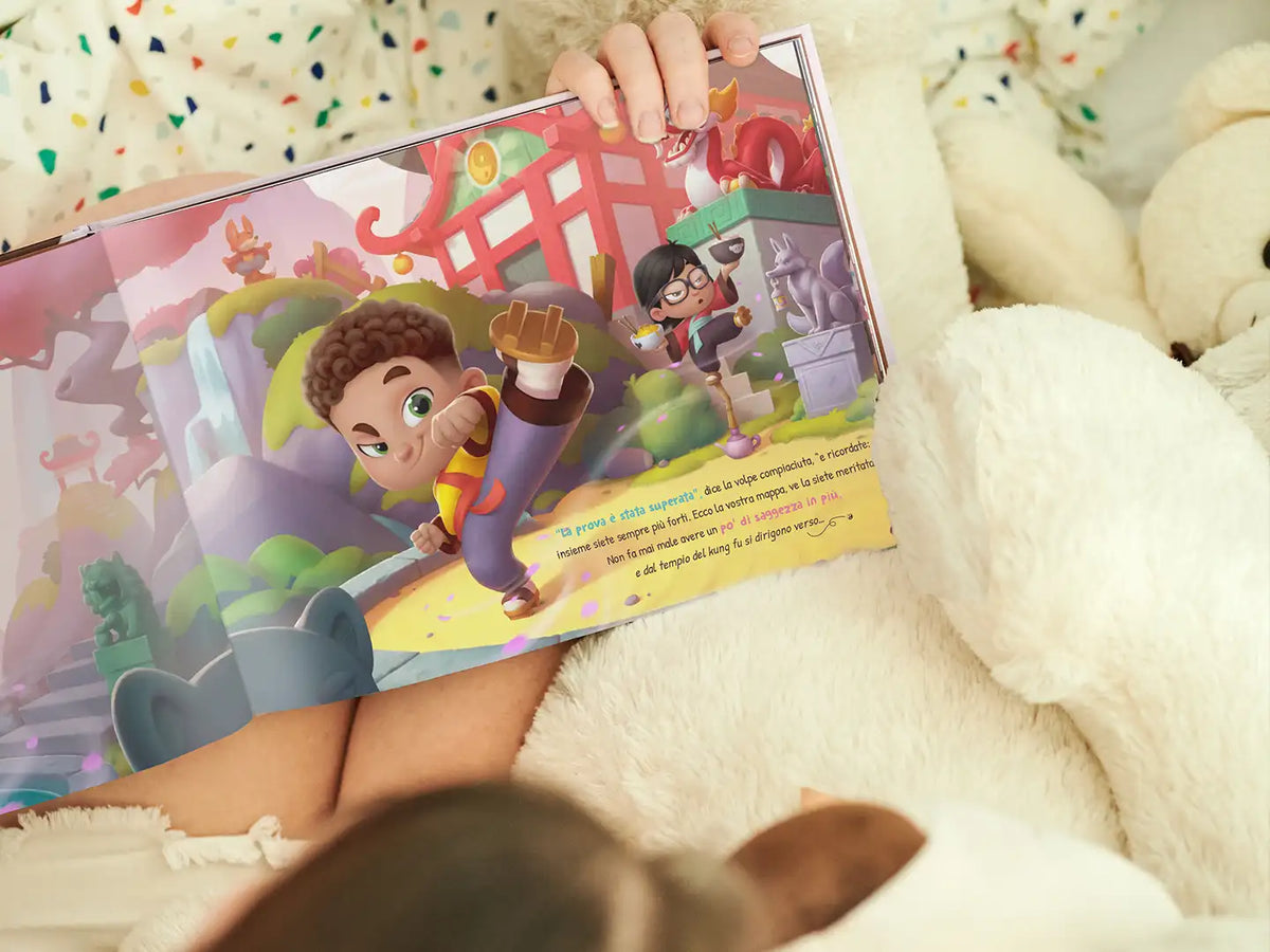 Storie fantastiche sono in questo libro personalizzato per 3 bambini, dove devono trovare il tresoro.