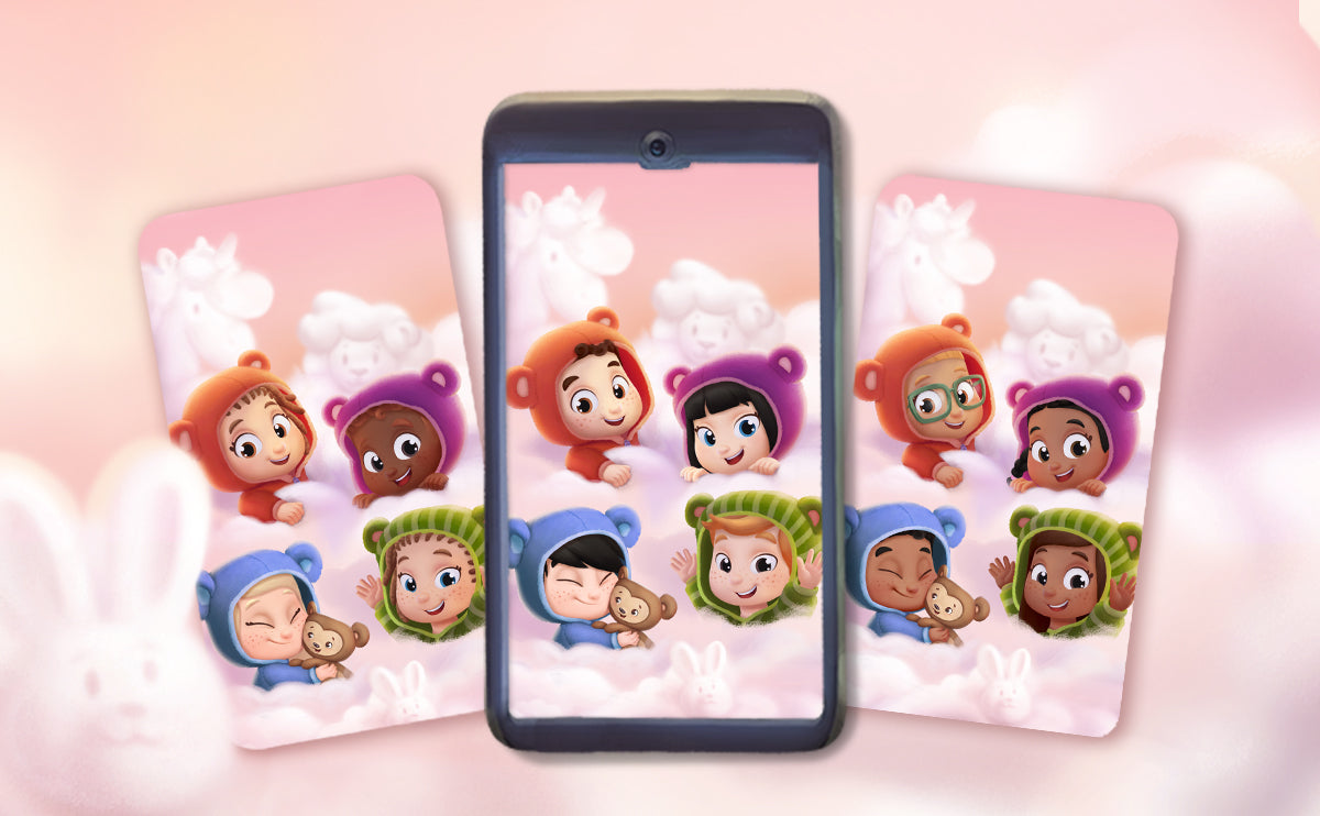 Sfondo per cellulare personalizzato e gratuito per quattro bambini