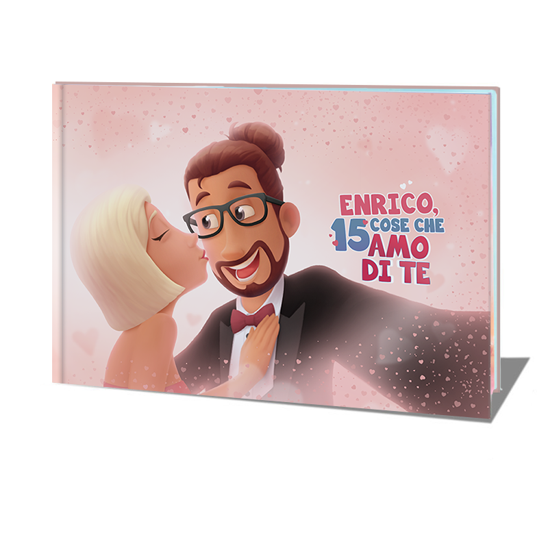 Una versione premium del libro personalizzato per le coppie. Un ottimo regalo per San Valentino.