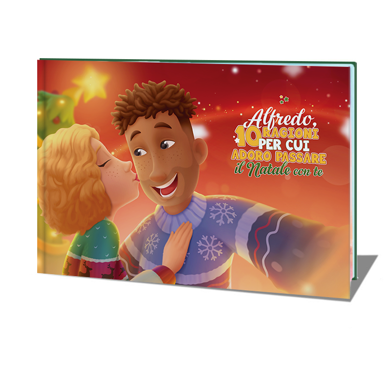 Un libro di Natale personalizzato per le coppie, perfetto per dire "ti amo".